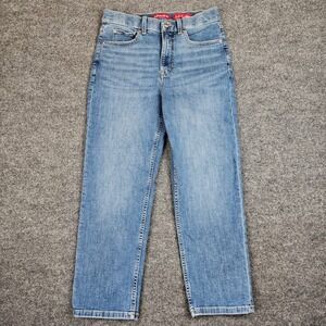 Spanx Slim Straight High Rise Jeans Womens 10 Petite Med Wash Blue Stretch Denim